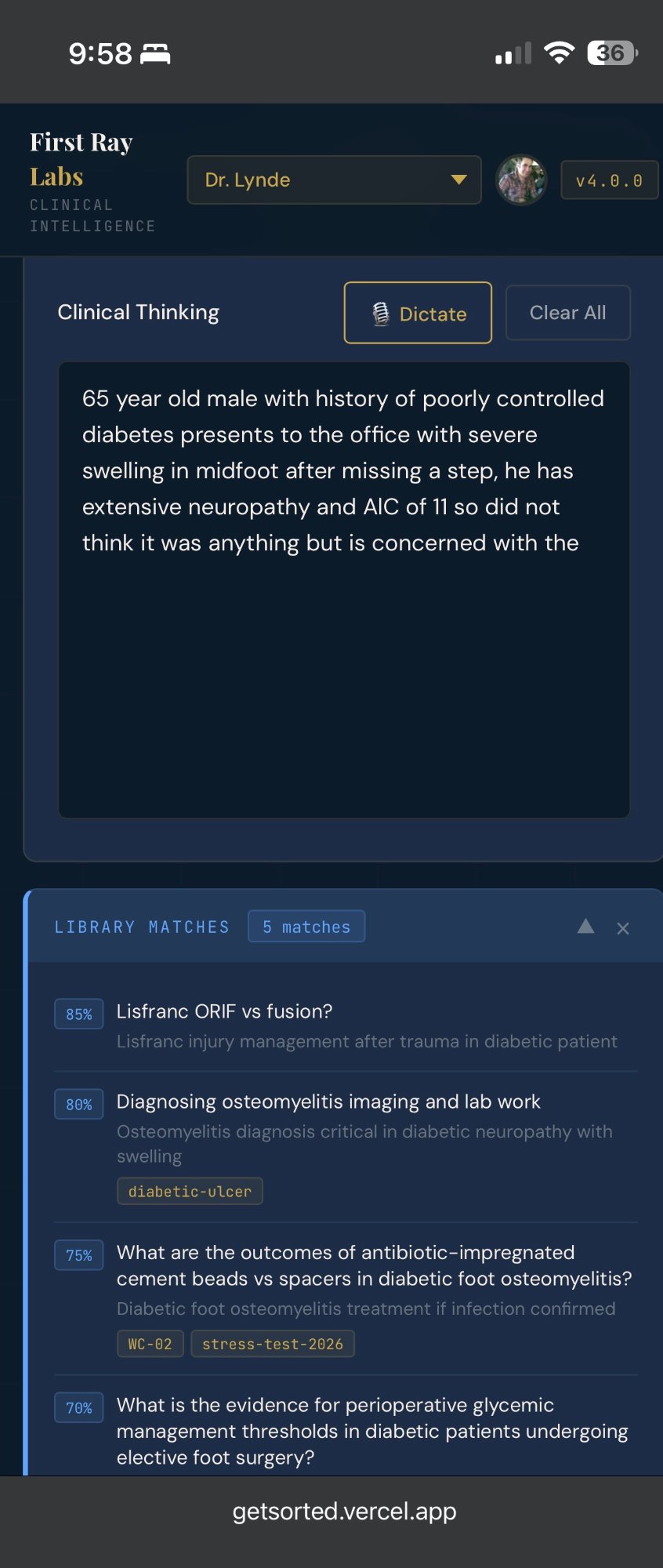 Sorted clinical documentation